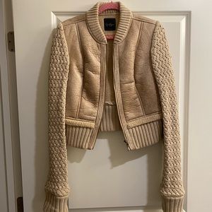 Jessica Simpson Faux Leather Thick Sweater Jacket